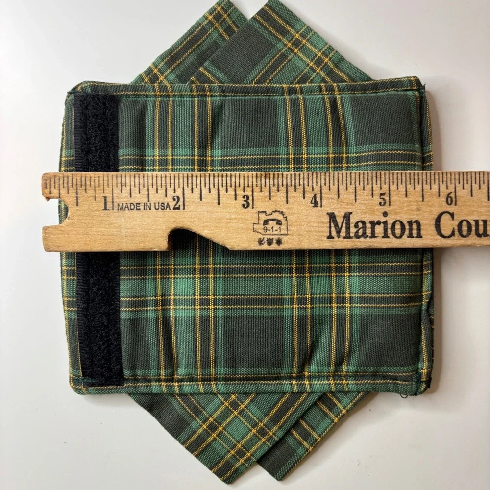 Longaberger HDL Gripper Traditions Green Plaid Basket Handle Cover 21923